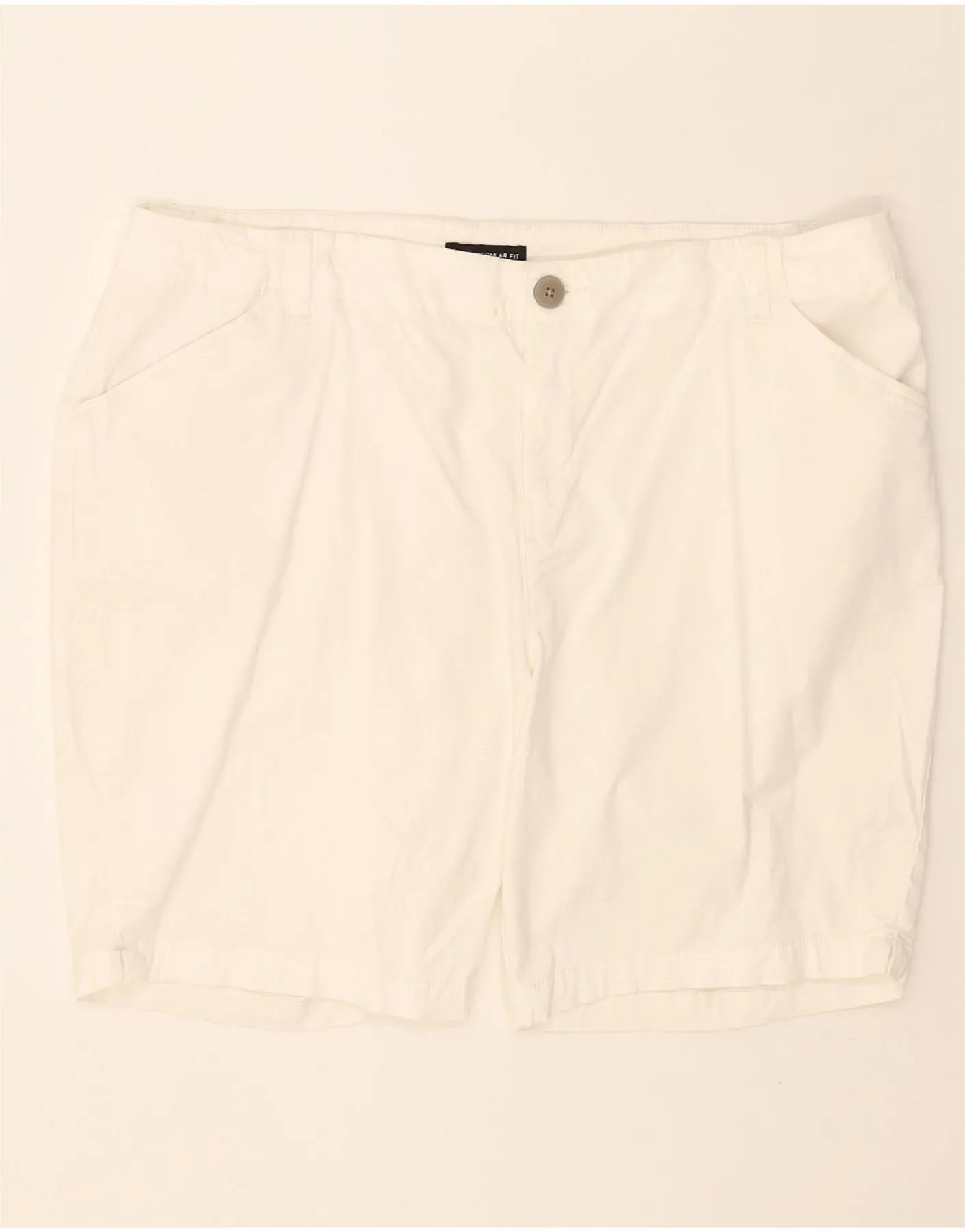 Striped style LEE Womens Mid Rise Regular Fit Chino Shorts US 20 3XL W40  White Cotton