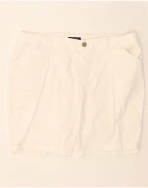 Striped style LEE Womens Mid Rise Regular Fit Chino Shorts US 20 3XL W40  White Cotton