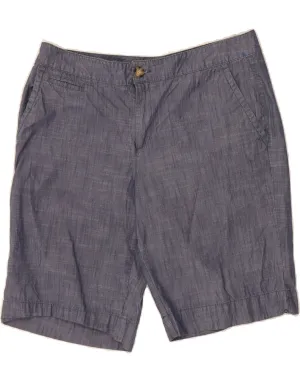 DOCKERS Womens Curvy Mid Rise Chino Shorts US 12 Large W34  Blue Flecked Eco Friendly Dye Budget Friendly