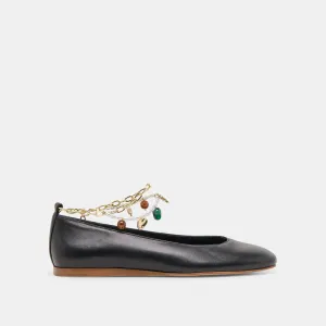 Market Show Mesh Layer BAIDEN BALLET FLATS BLACK LEATHER