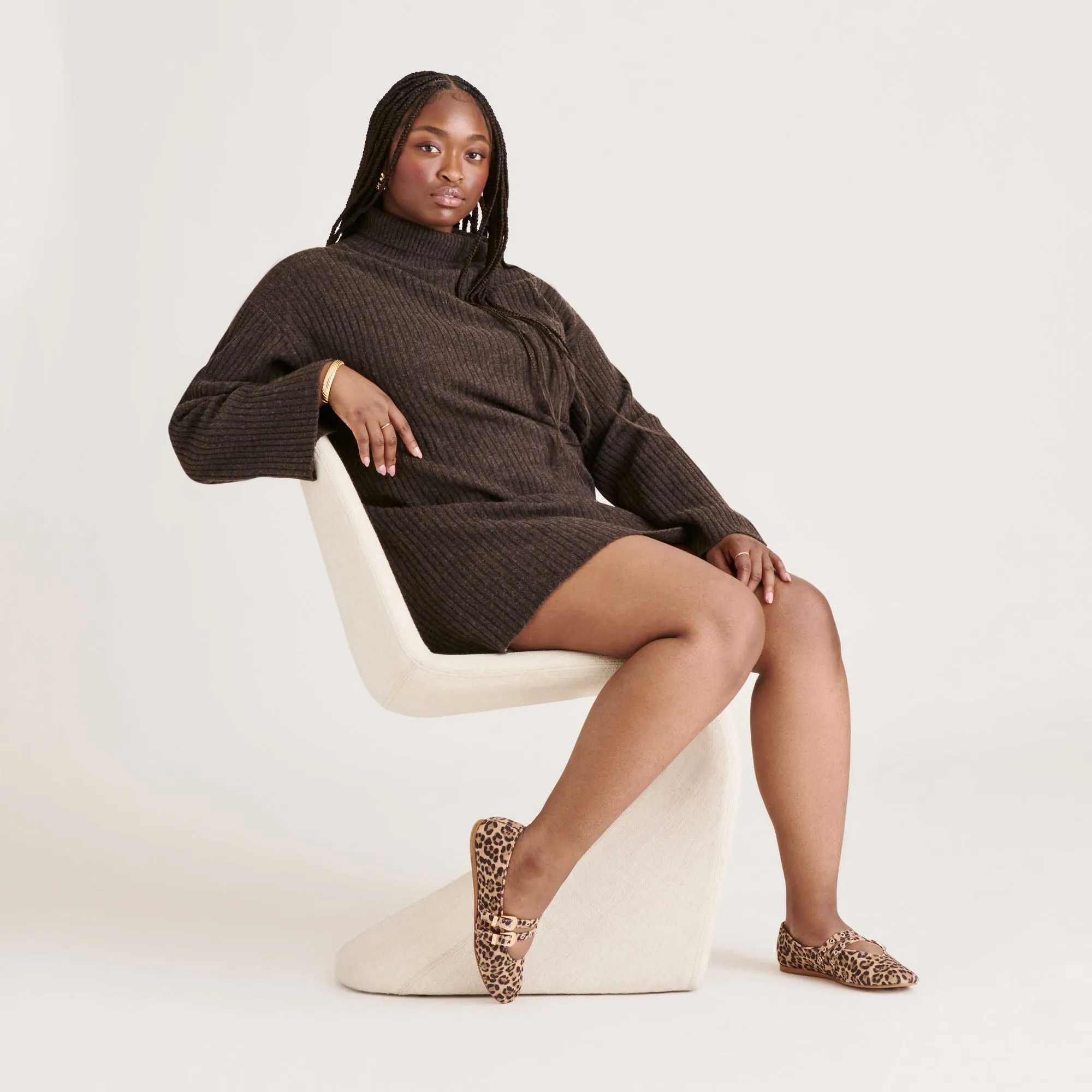 Relaxing Step Arch support BAYLEE GROMMET BALLET FLATS DK LEOPARD PRINTED SUEDE