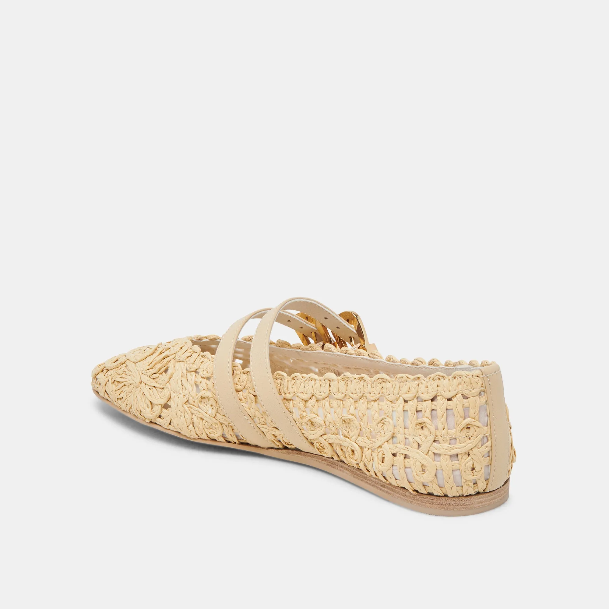 BAYLEE SUNFLOWER WIDE BALLET FLATS LT NATURAL MACRAME All-season Shoes