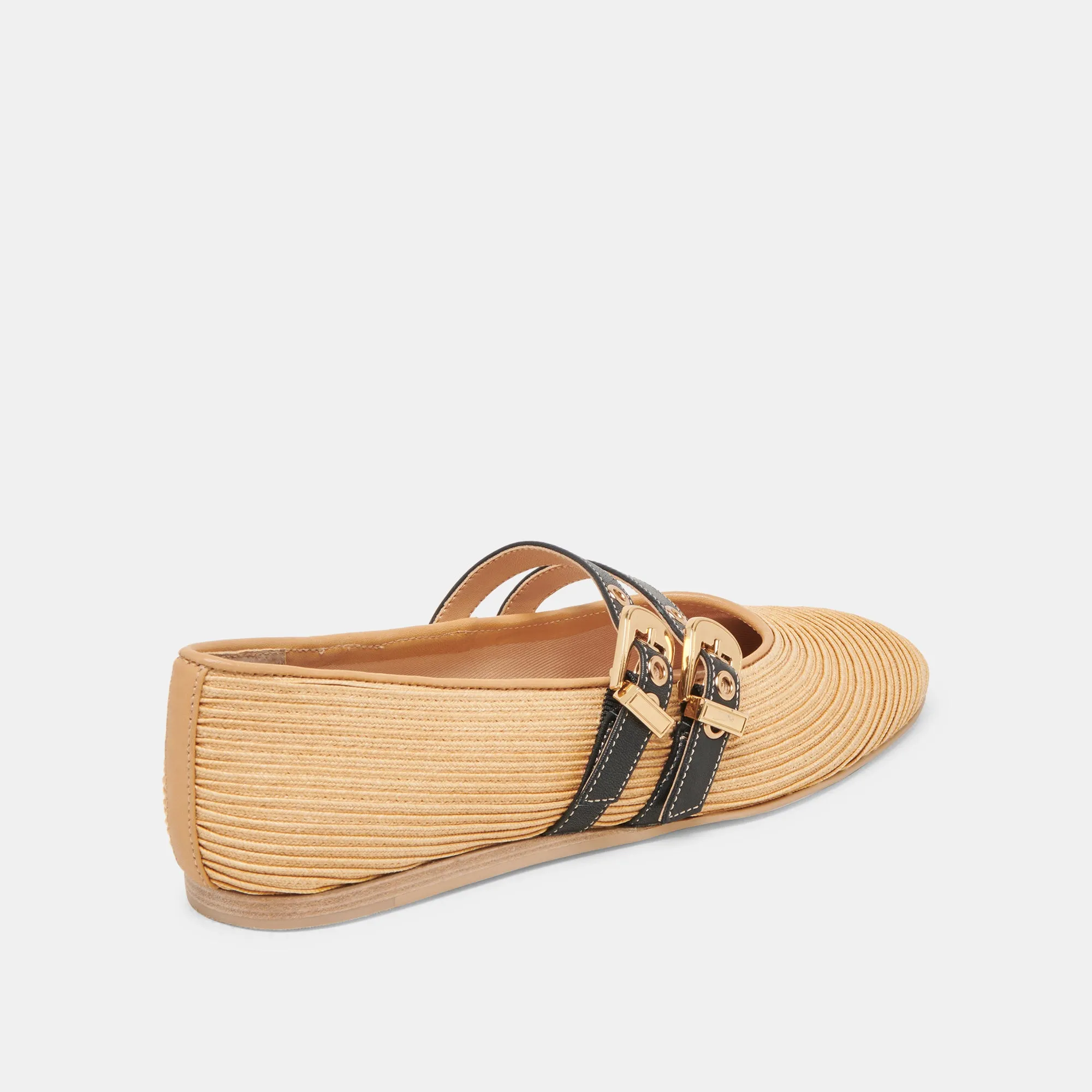 BAYLEE WIDE BALLET FLATS NATURAL RAFFIA Bloom Glow