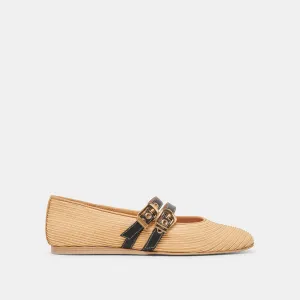 BAYLEE WIDE BALLET FLATS NATURAL RAFFIA Help Day Resort Mood