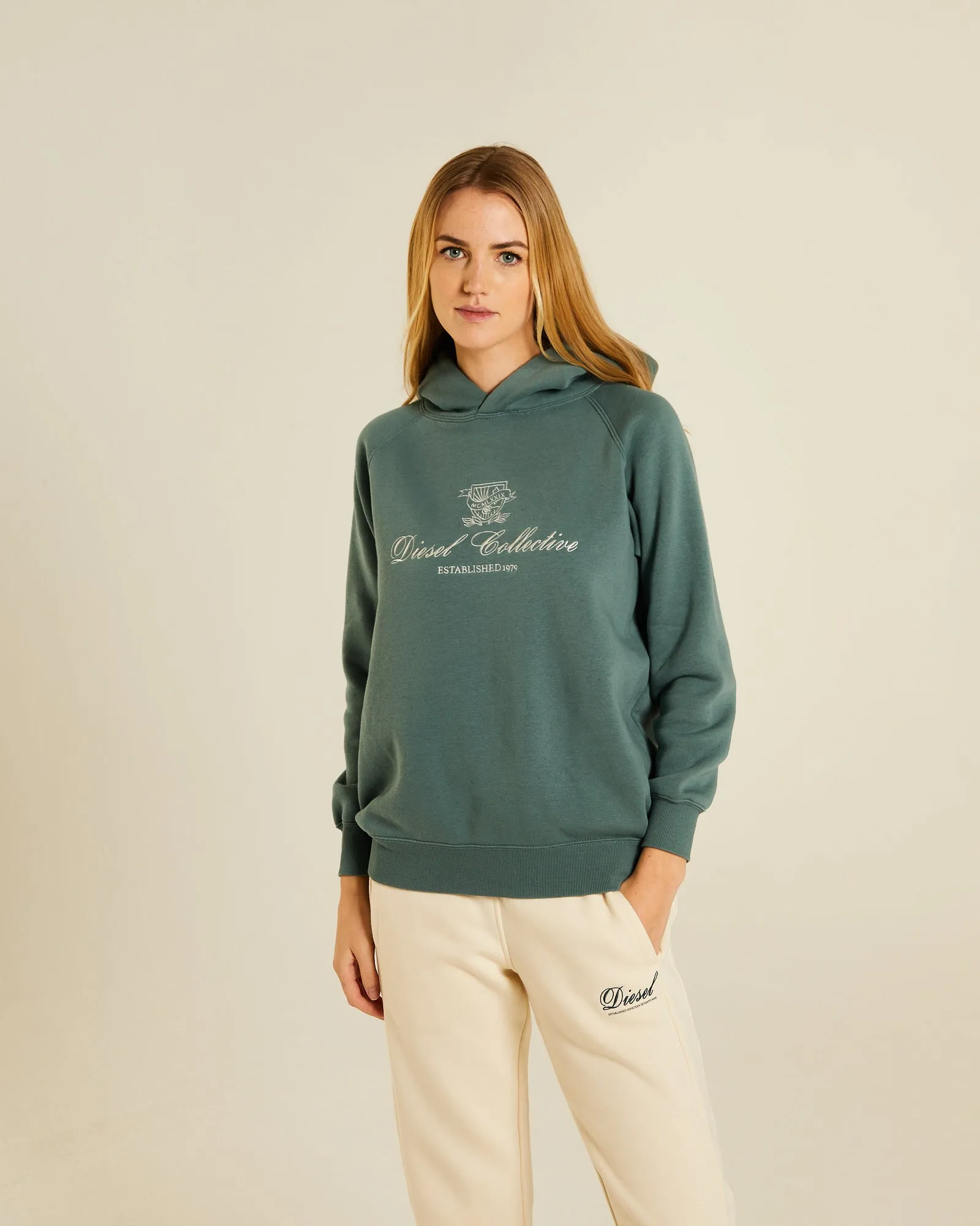 product urban fashion sense Casual Essentials Bella Hood Green Trail