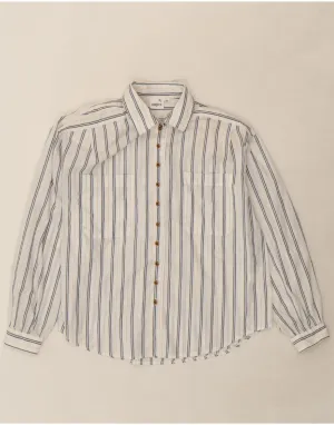 SCIROCCO Womens Shirt EU 44 XL White Striped Polyester Non Static Finish