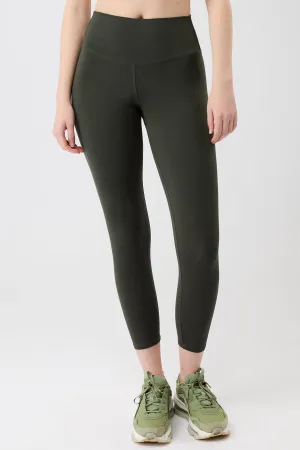 Loose Fit Minimalist Style Best Cropped Legging - Dark Olive