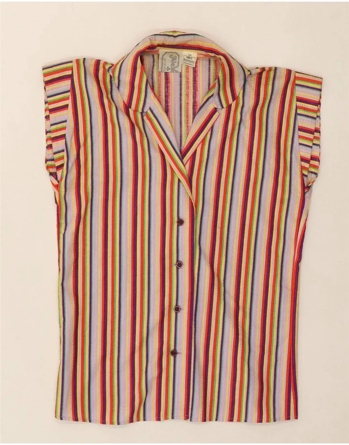 Summer Vibes ALEXANDER Womens Shirt Blouse EU 34 XS Multicoloured Pinstripe