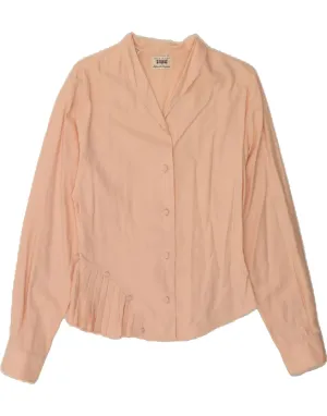Wrinkle Resistant Finish SISLEY Womens Shirt Blouse IT 44 Medium Pink Cotton