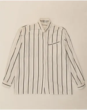 Fitted Shape Morning Comfort NADINE H Womens Shirt UK 14 Large White Pinstripe Cotton
