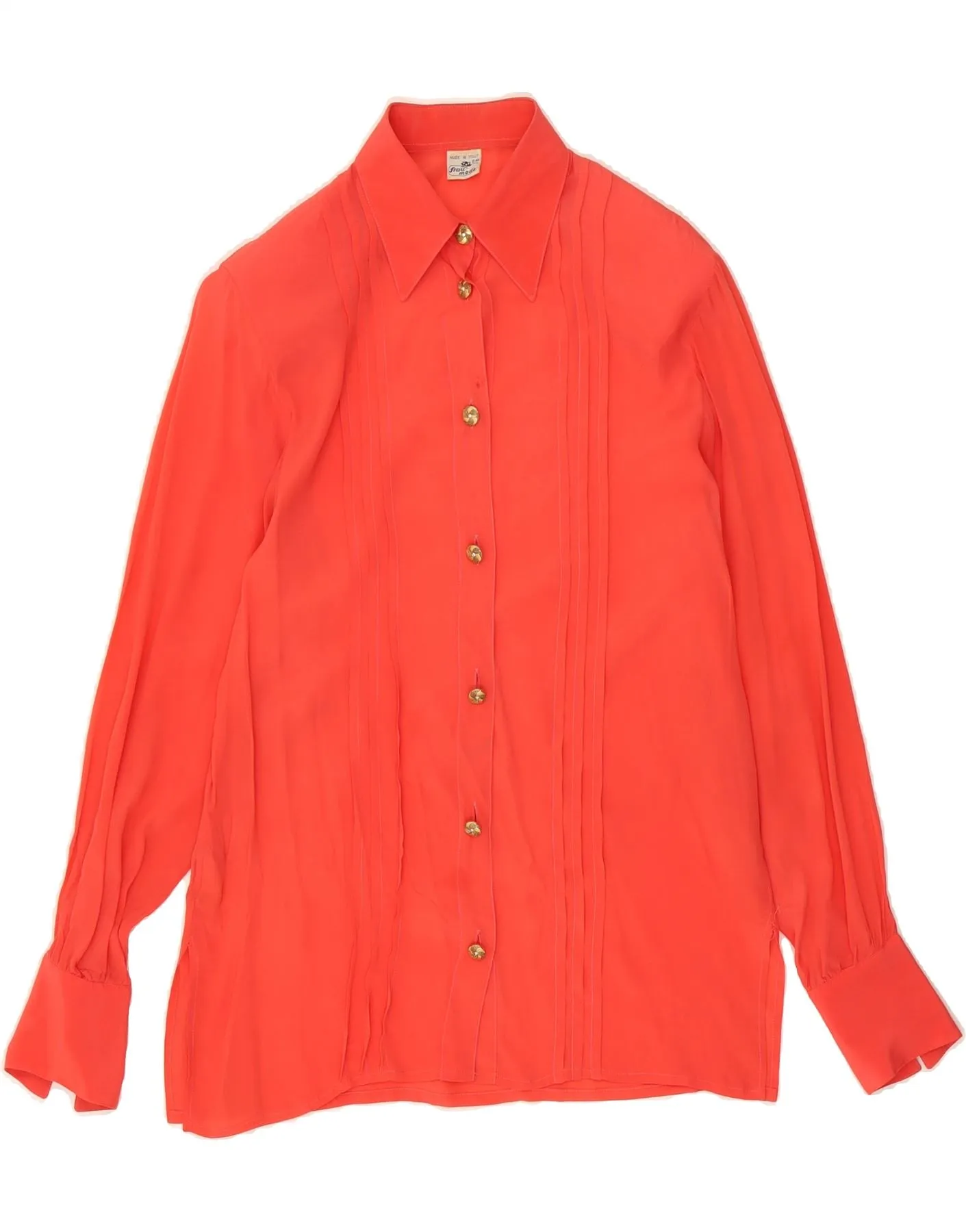 VINTAGE Womens Shirt Dress IT 44 Medium Pink Acetate Summer Fashion Subtle pattern