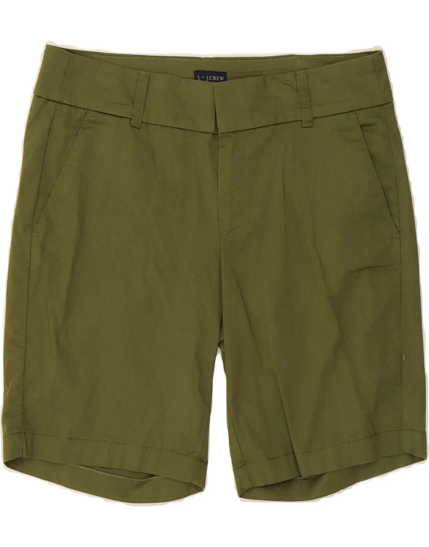 Athleisure Trend J. CREW Womens Chino Shorts US 4 Small W31  Green Cotton