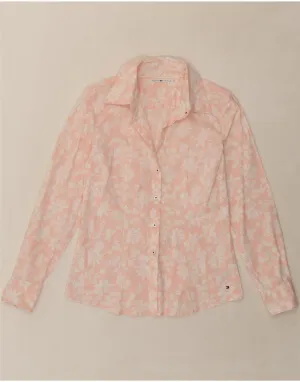 Sustainable Manufacturing Process Anniversary Celebration TOMMY HILFIGER Womens Shirt US 10 Large Pink Floral Cotton