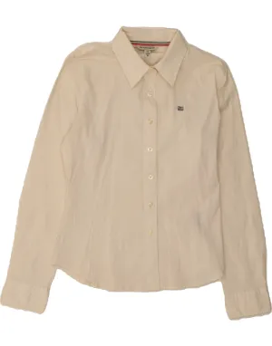 Checkered Print RALPH LAUREN Womens Shirt UK 12 Medium White Cotton