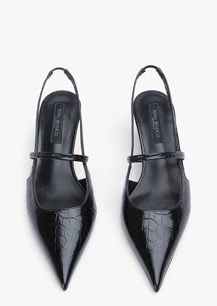 Kayla Black Croc Open Toe Shoes