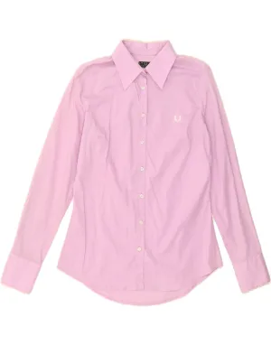 Weekend Outfit FRED PERRY Womens Shirt UK 14 Large Purple Cotton