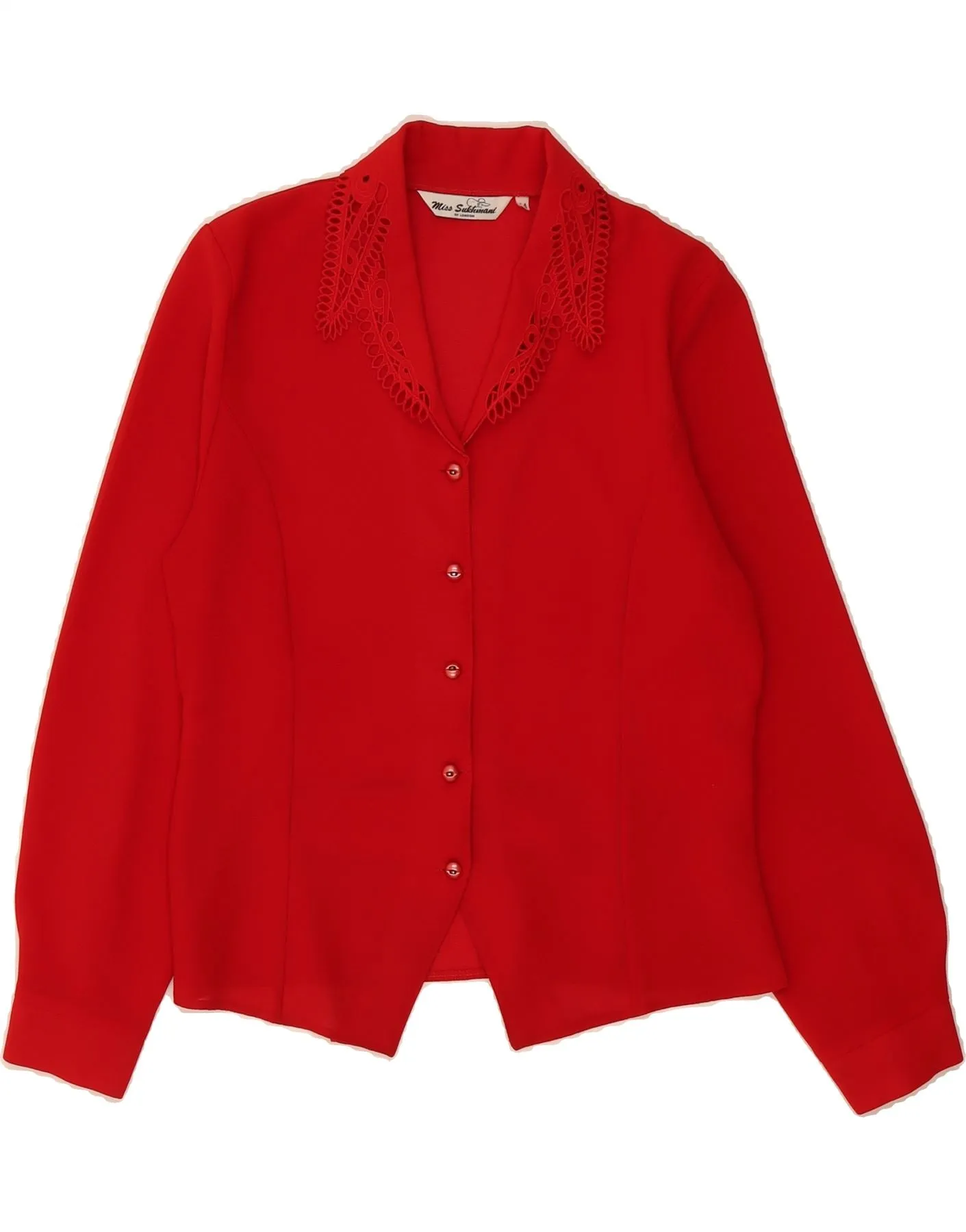 Exclusive Collection VINTAGE Womens Shirt Blouse UK 14 Large Red