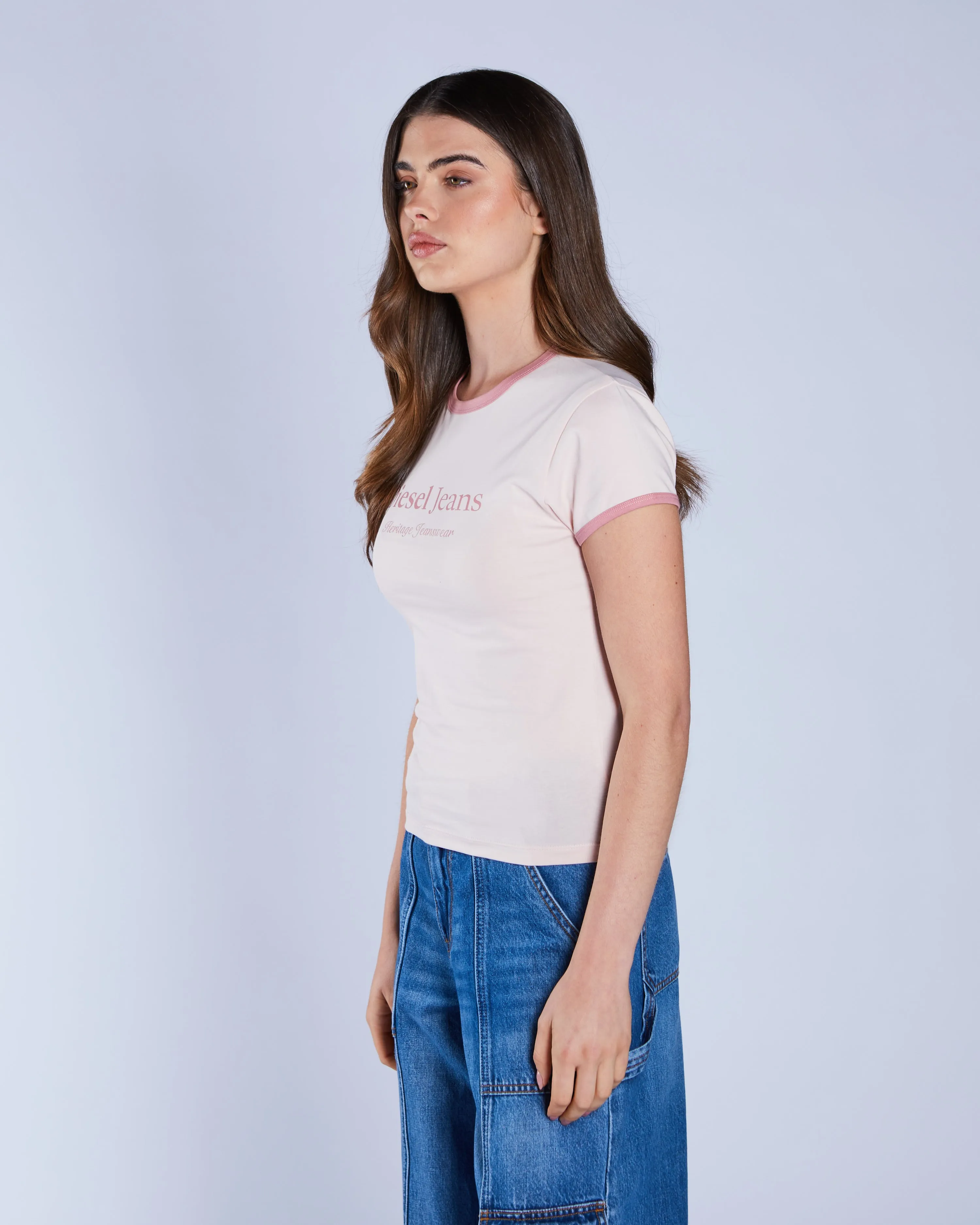 Subtle Embroidery Chilly Style Bowen Tee Rose Petal