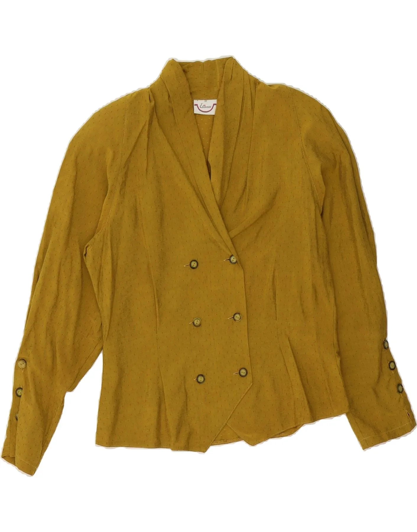 Versatile Styling ETIENNE Womens Shirt Blouse EU 38 Medium Yellow Spotted Viscose