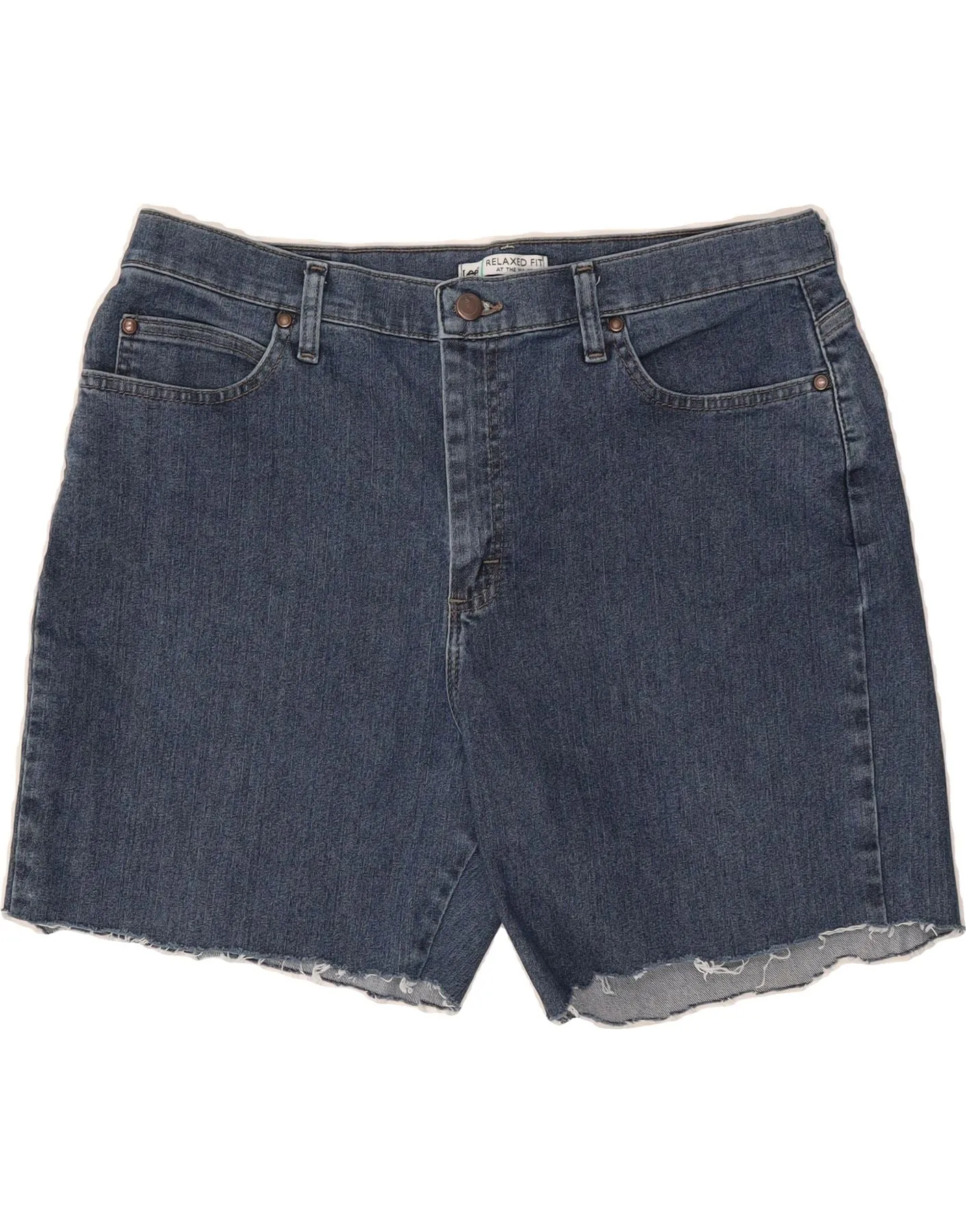 Graduation Attire LEE Womens Relaxed Fit High Waist Denim Shorts Size 16 XL W36  Blue Cotton