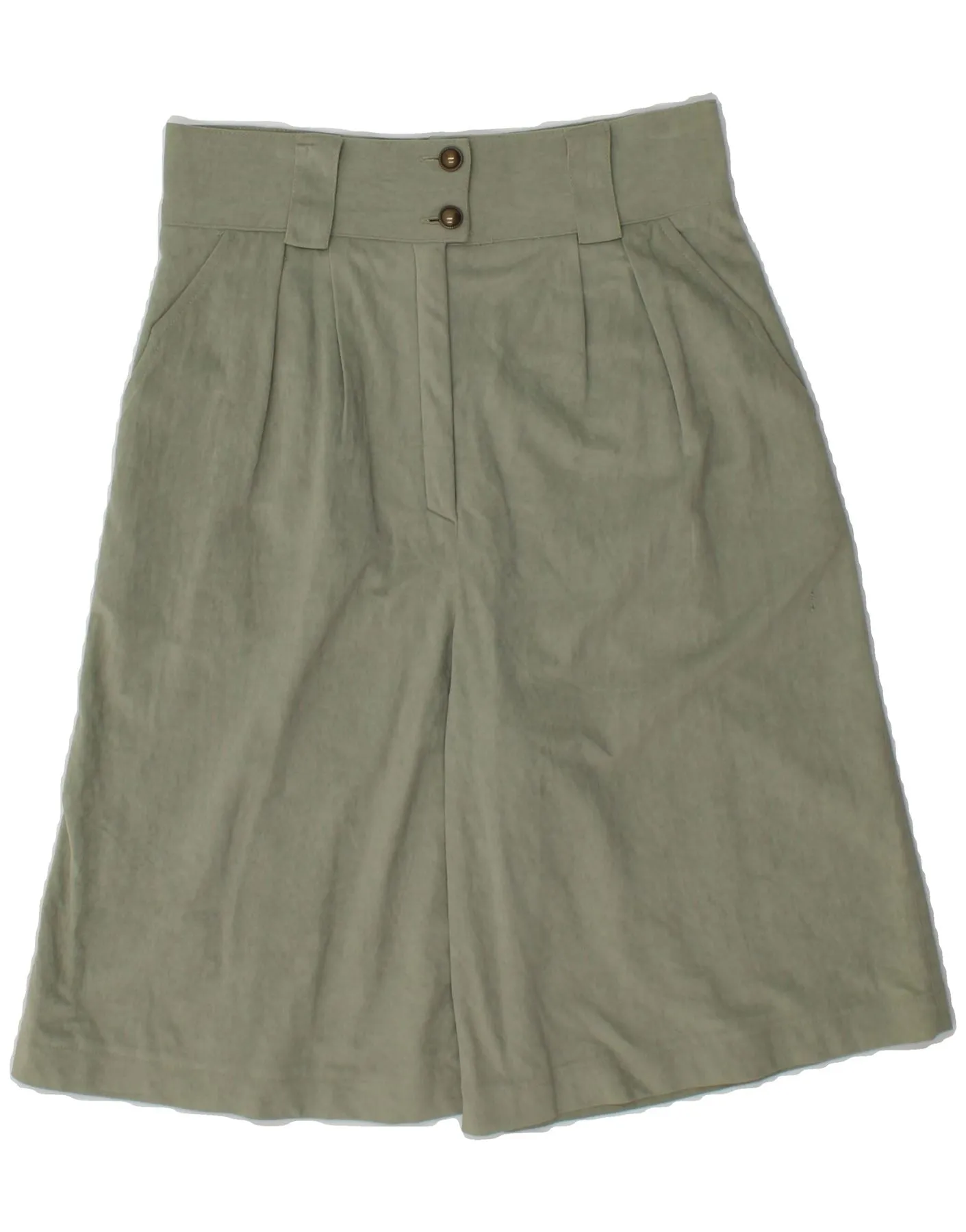 Festival Fashion VINTAGE Womens High Waist Pegged Bermuda Shorts IT 44 Medium W28  Green