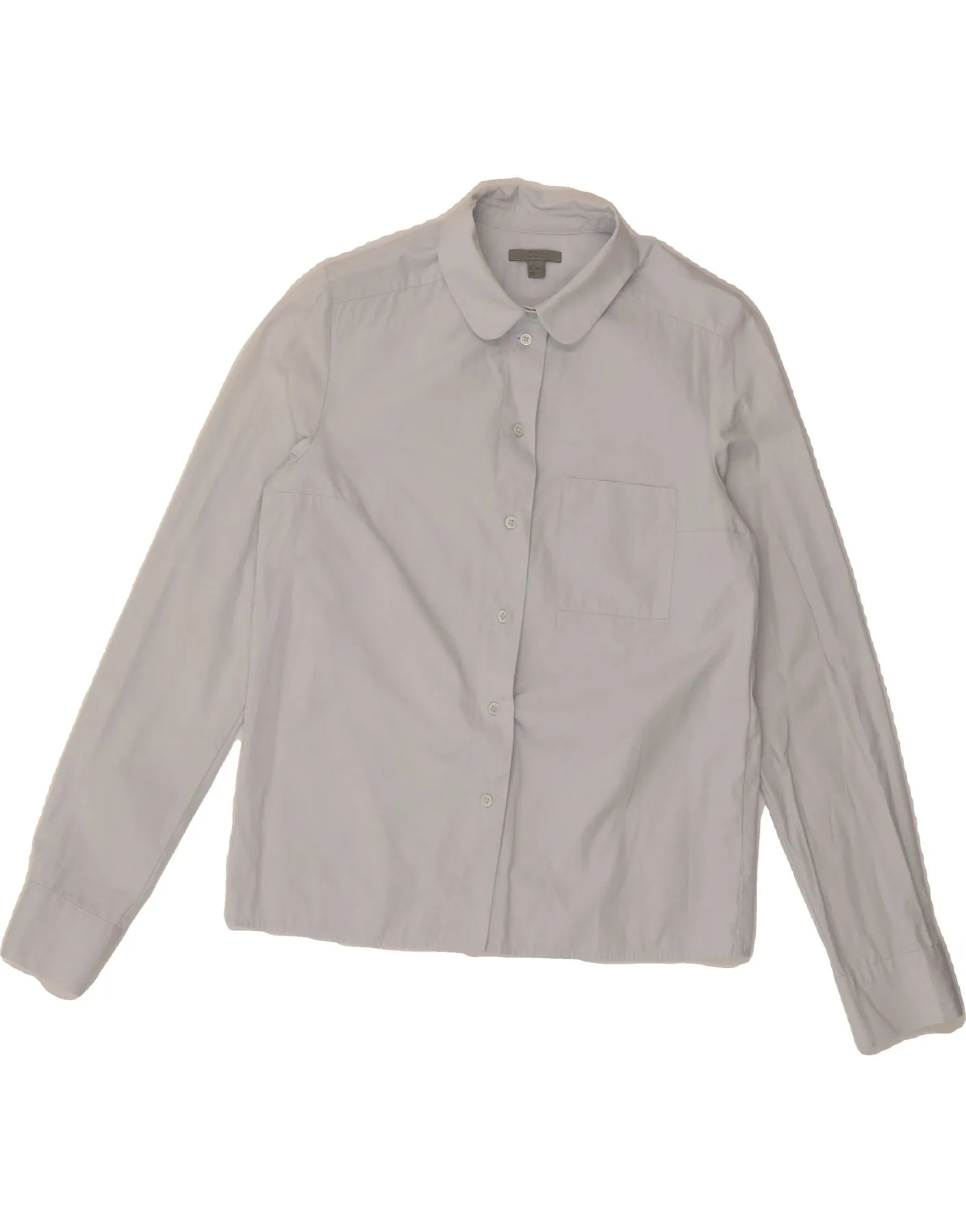 COS Womens Shirt EU 34 XS Blue Cotton Casual Wear Seamless Sides