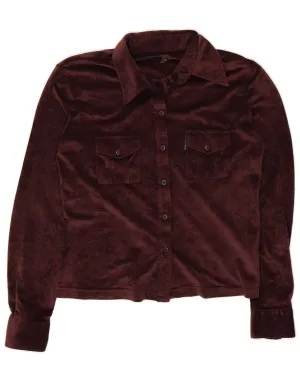 Morning Comfort Embroidered Detail GAS Womens Shirt Blouse UK 16 Large Burgundy Polyester