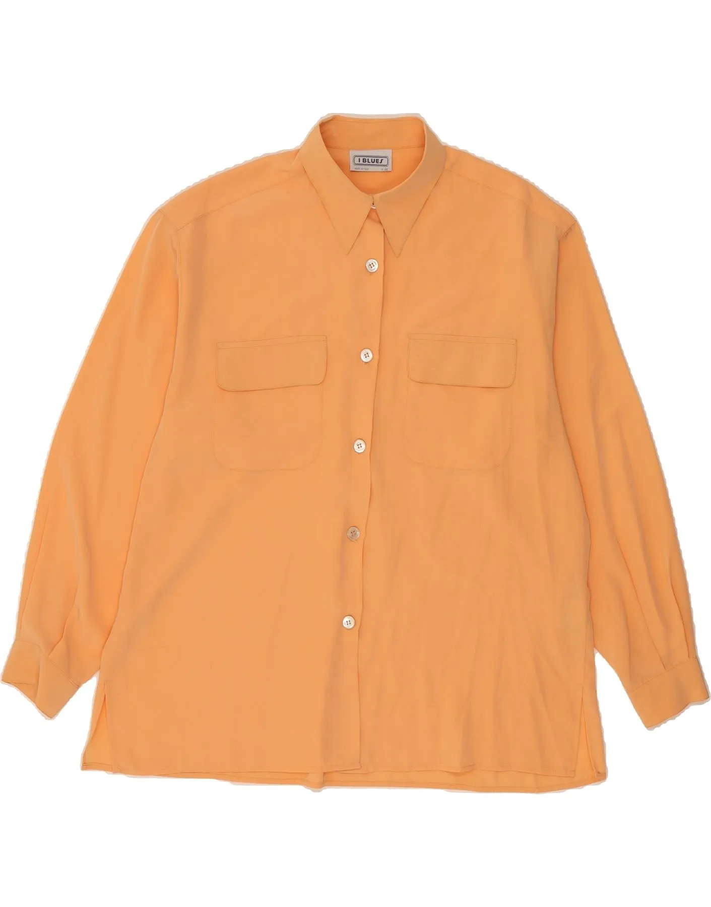 I BLUES Womens Shirt Blouse IT 48 XL Orange Polyester checkered pattern Soft touch finish