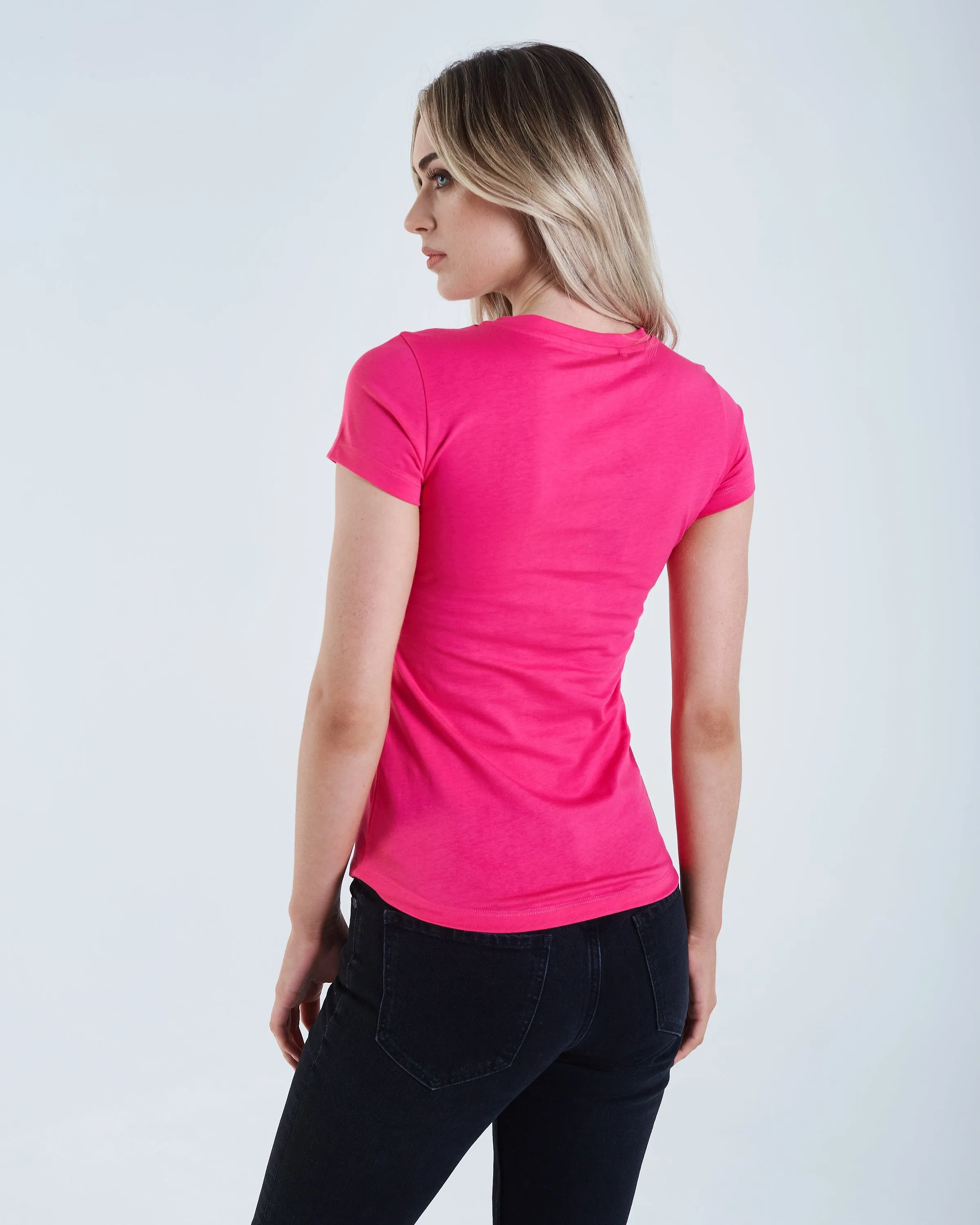 Everyday Look Flexible Neckband Cloda Basic T-Shirt Pink Glo