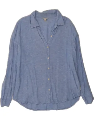 ORVIS Womens Shirt UK 16 Large Blue Cotton Smooth Zipper Design Functional Design