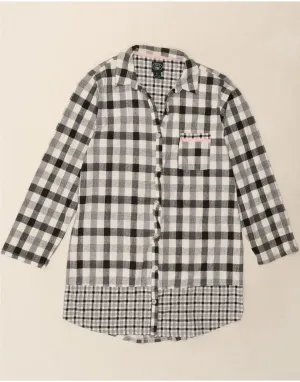 LAURA ASHLEY Womens Shirt Dress UK 18 XL Black Gingham Cotton Coastal Vibes Hooded Option