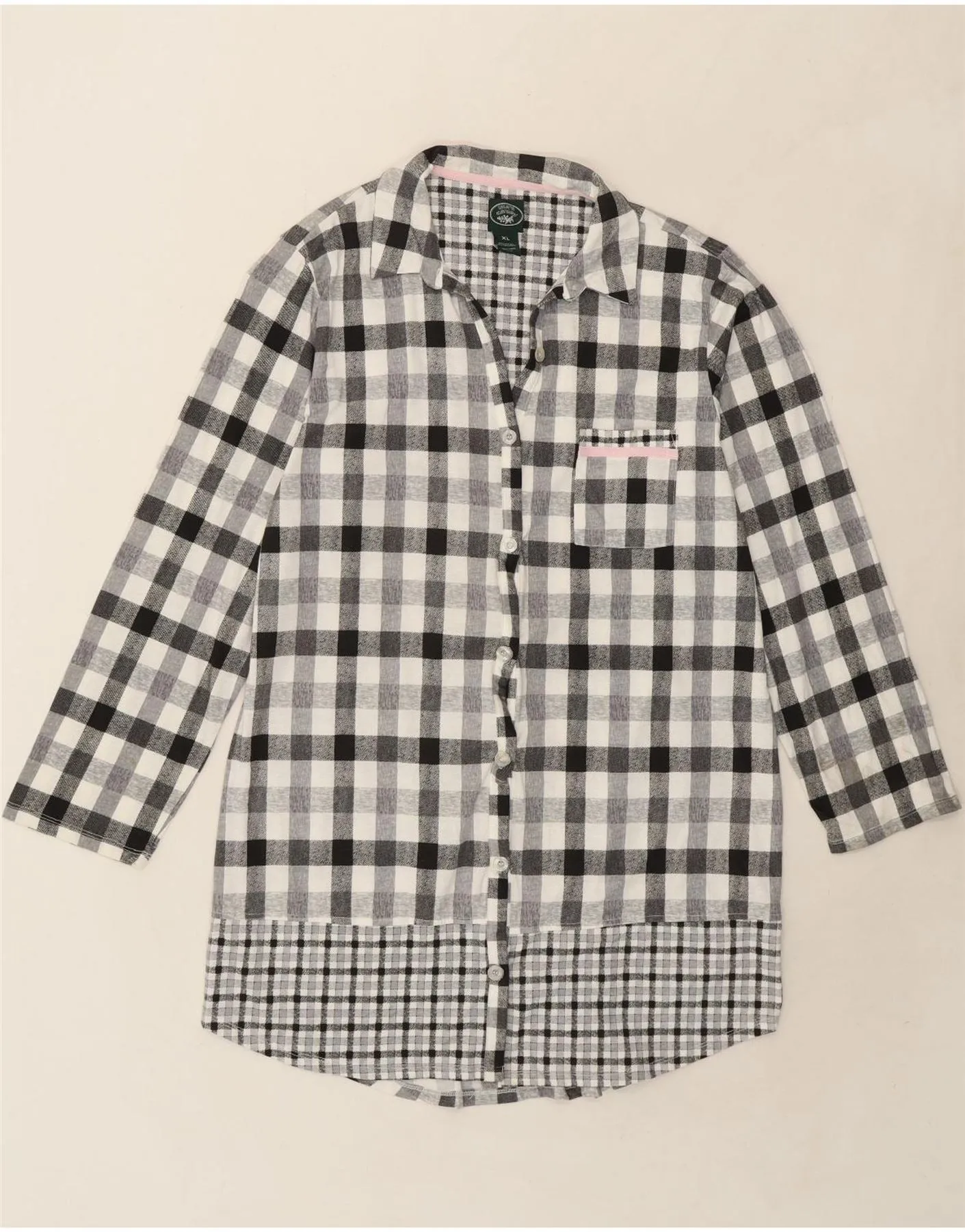 LAURA ASHLEY Womens Shirt Dress UK 18 XL Black Gingham Cotton Coastal Vibes Hooded Option