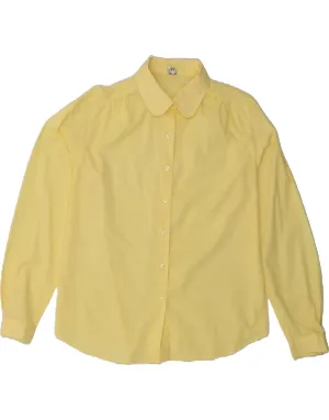 Solid Hue Comfort-First VINTAGE Womens Shirt Blouse IT 44 Medium Yellow Polyester