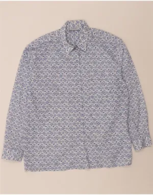 TIKIDA Womens Shirt Large Blue Floral Polyester Snug feel Loose Fit