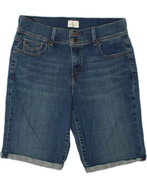 LEVI'S Womens 515 Bermuda Denim Shorts US 10 Large W32 Blue Cotton Multipocket Style Abstract art