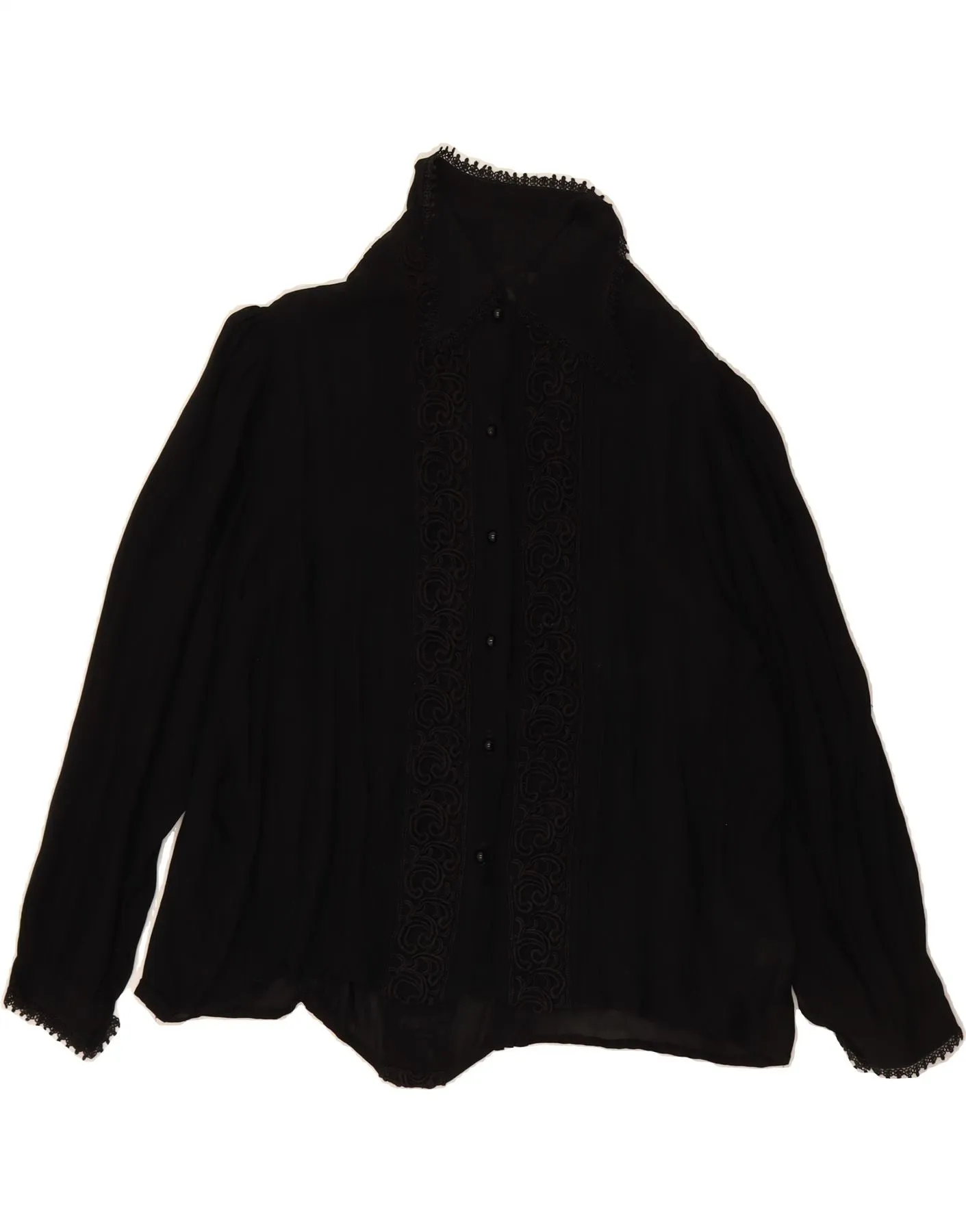 Weekend Outing VINTAGE Womens Shirt UK 22 3XL Black Viscose