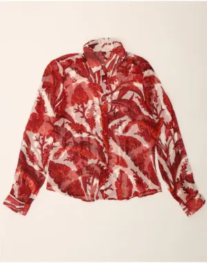 VINTAGE Womens Shirt Blouse UK 12 Medium Red Iconic look Trendsetting Design