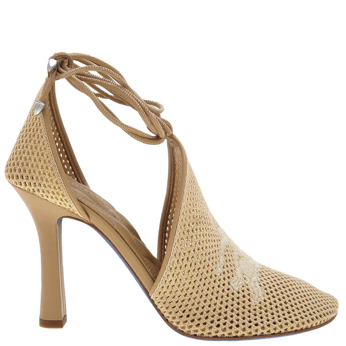 Burberry D'Orsay Mesh Tie Pumps Soft Texture Elegant Platform Sandals