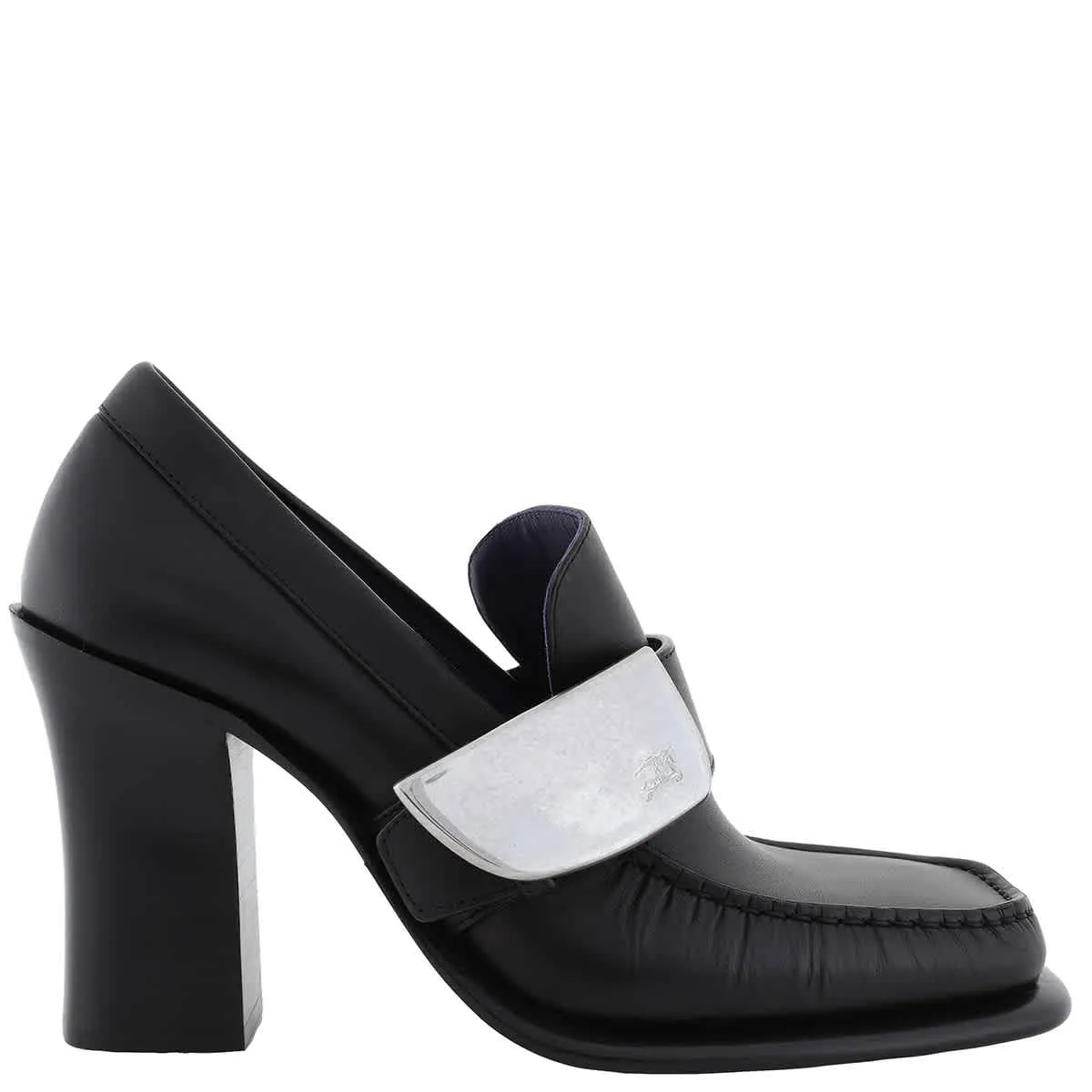 Burberry London Shield Plaque Heel Pumps Lightweight Feel