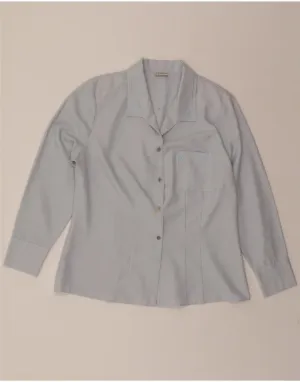 Trendy Fashion Anti Pilling Surface VINTAGE Womens Shirt UK 16 Large Blue Polyester