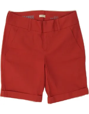 J. CREW Womens Frankie Low Waist Chino Shorts US 00 2XS W30 Red Cotton Lounge Wear