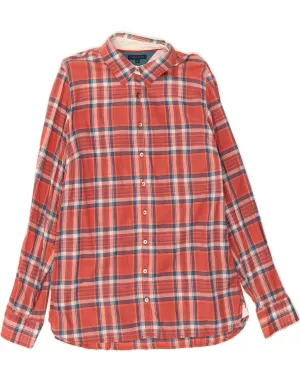 TOMMY HILFIGER Womens Shirt US 12 Large Red Check Cotton High-Quality Material Versatile Outfit