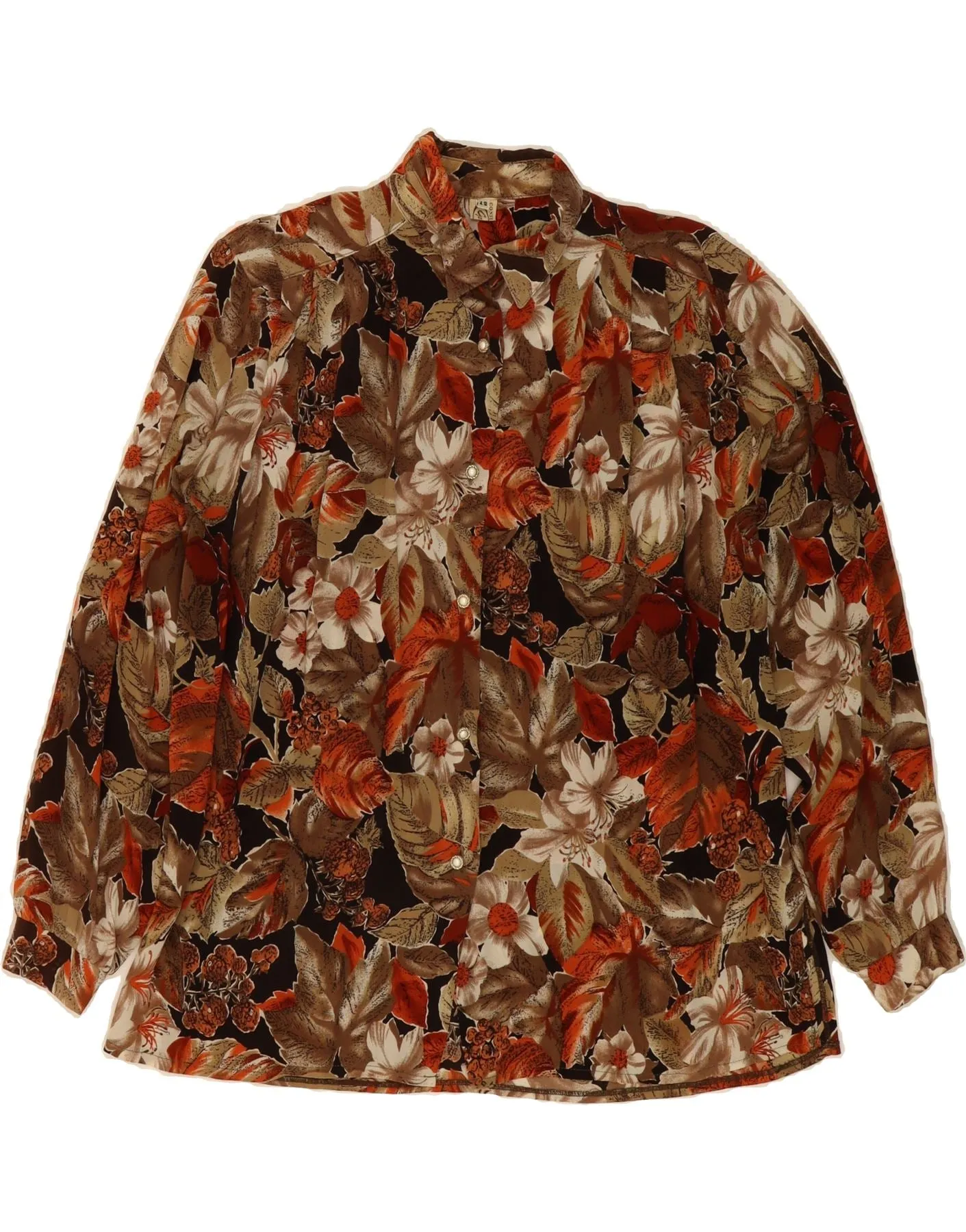 CONFEZIONI Womens Shirt Blouse EU 42 Large Multicoloured Floral Teen Fashion Standalone Option