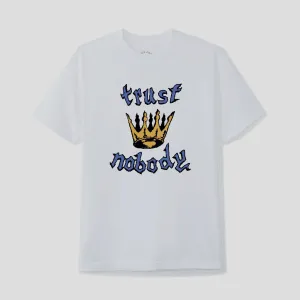 Geometric precision CASH ONLY "TRUST NOBODY" TEE WHITE