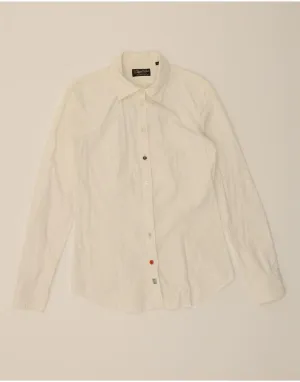 REPLAY Womens Shirt UK 12 Medium White Cotton Petite Cut Smart Appearance