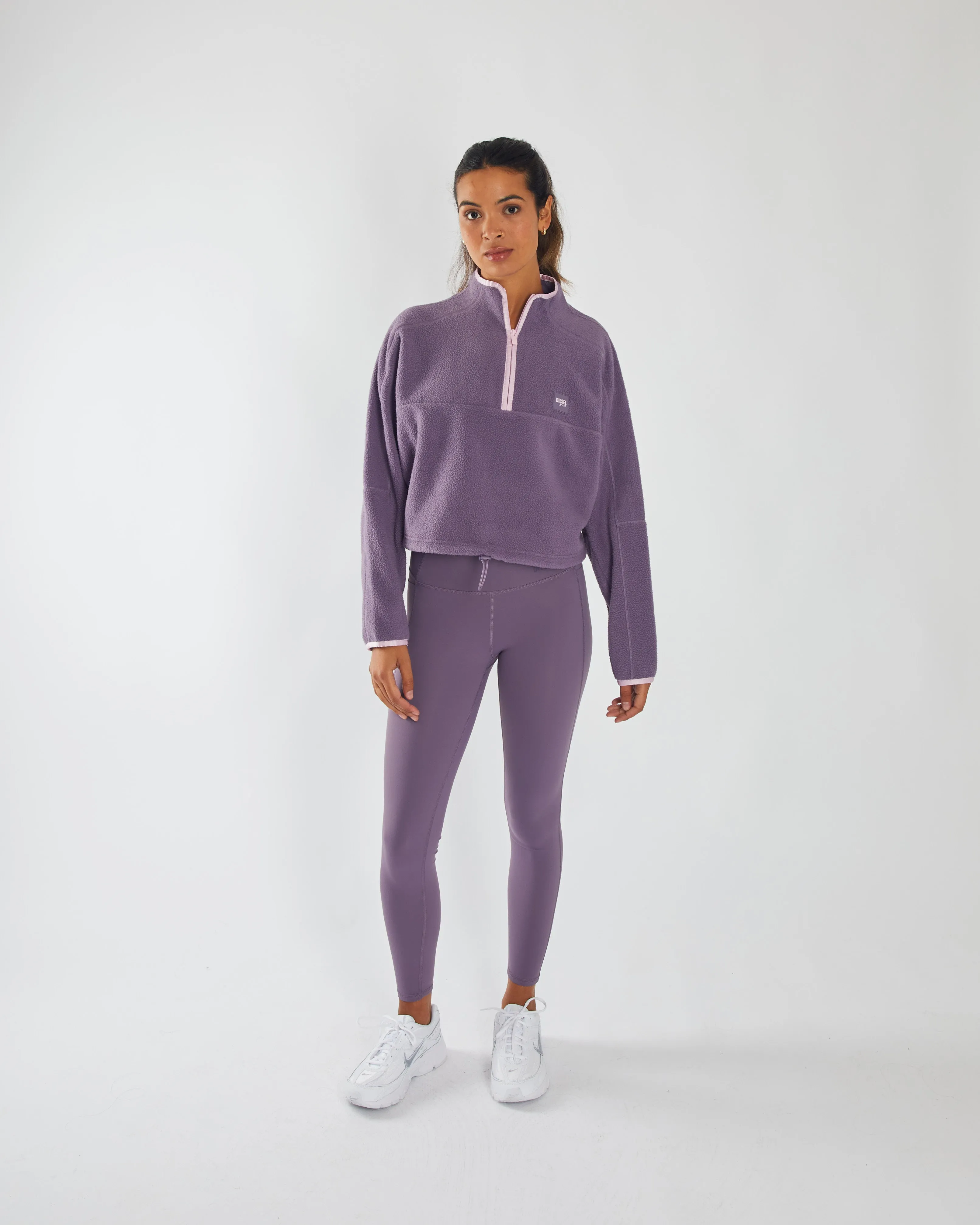 Street Minimal Cool in summer Stella Fleece Half Zip Lavender Dust