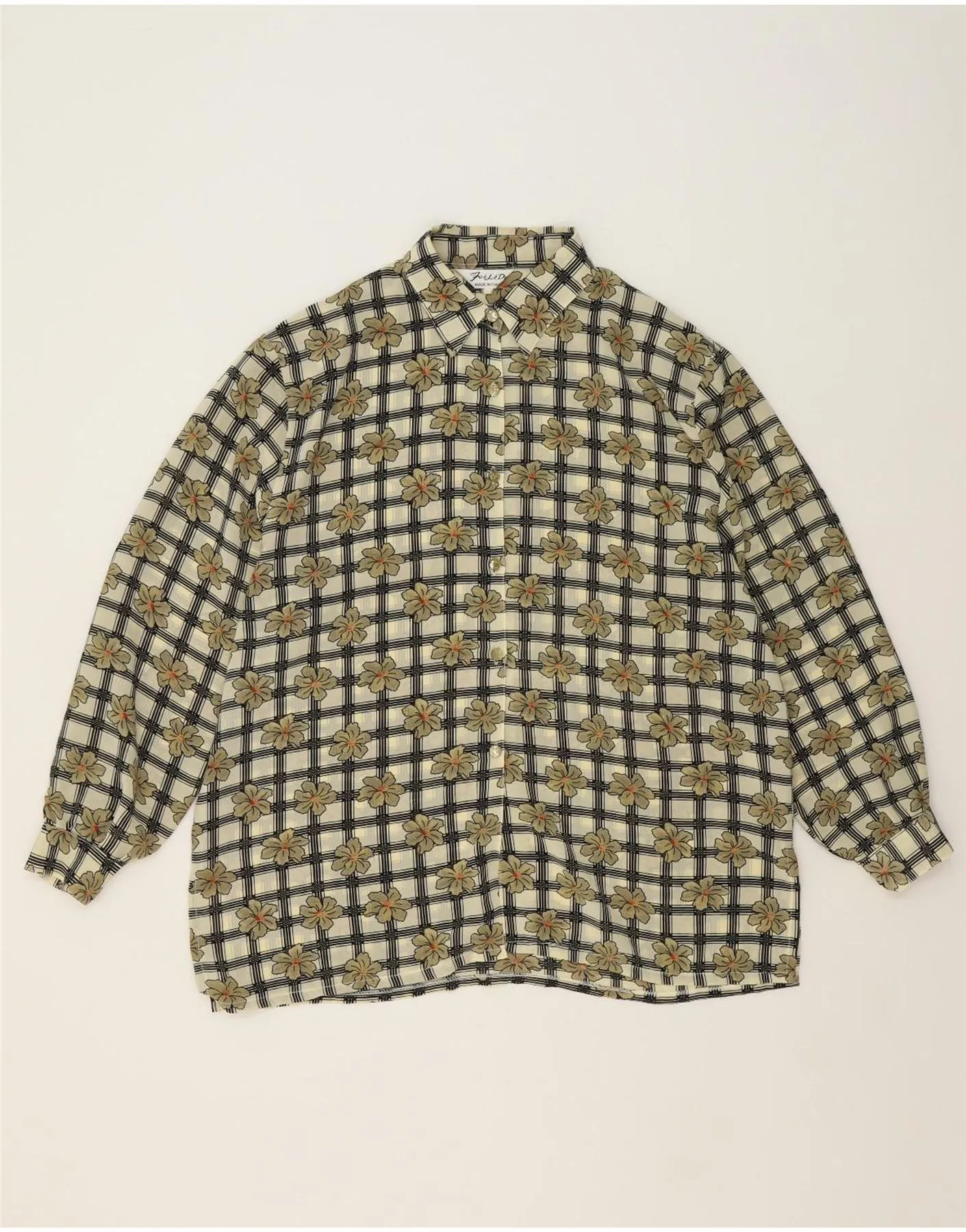 Seasonal Trend VINTAGE Womens Shirt UK 18 XL Green Floral