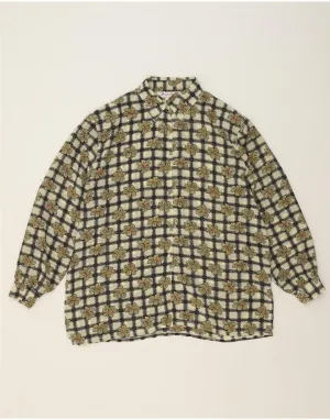 Seasonal Trend VINTAGE Womens Shirt UK 18 XL Green Floral