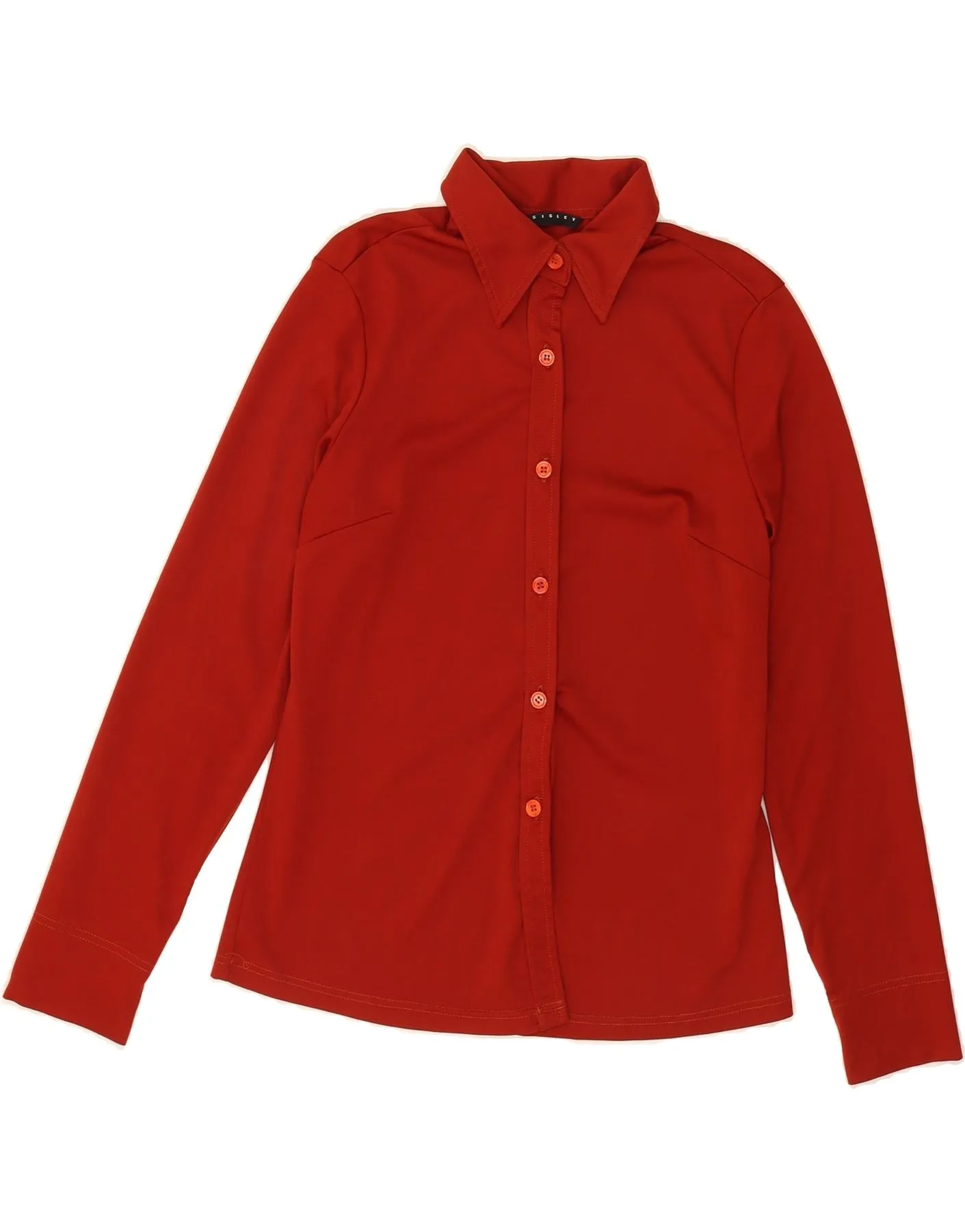SISLEY Womens Shirt UK 10 Small Red Everyday Outfit