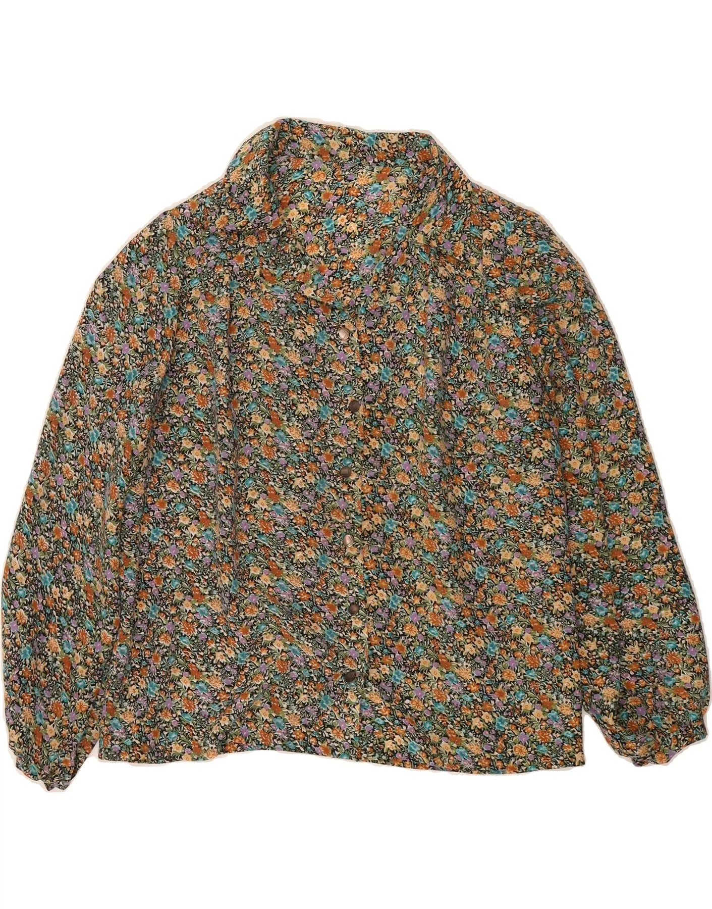 Relaxed Comfort Bold Pattern VINTAGE Womens Shirt Blouse UK 14 Large Multicoloured Floral